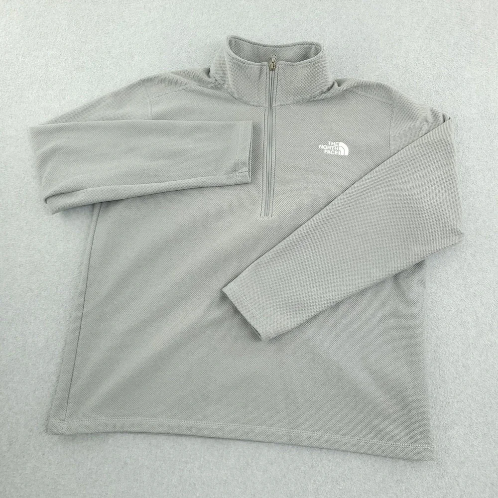 The North Face Cap Rock Pullover Mens XL Gray 1/4 Zip Long Sleeve Fleece Top